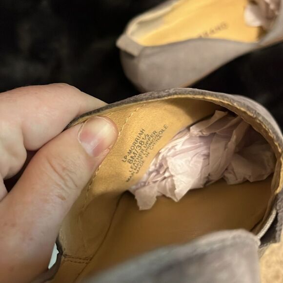 Lucky Brand D'Orsay Taupe Gray Leather Booties - Picture 8 of 9